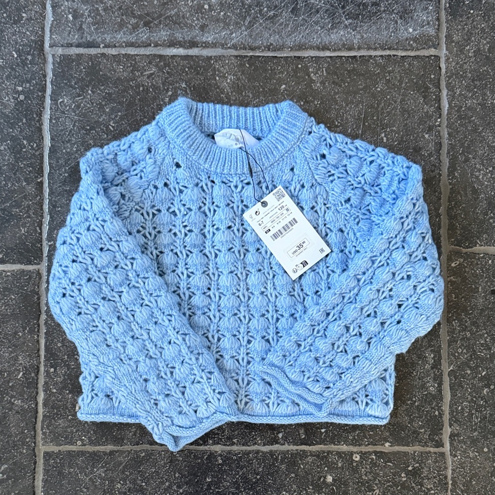 Zara Sky Blue Knit Sweater